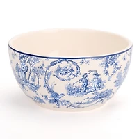 Round Blue Toile Cereal Bowl