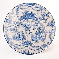 Round Blue Toile Salad Plate
