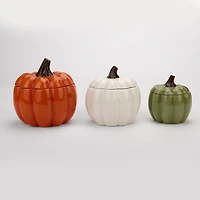 Pumpkin Shaped Sentiment Canisters, Set of 3