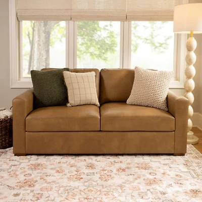 Brooks Pebble Faux Leather Sofa