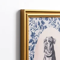 Sketched Bulldog Portrait Framed Art Print