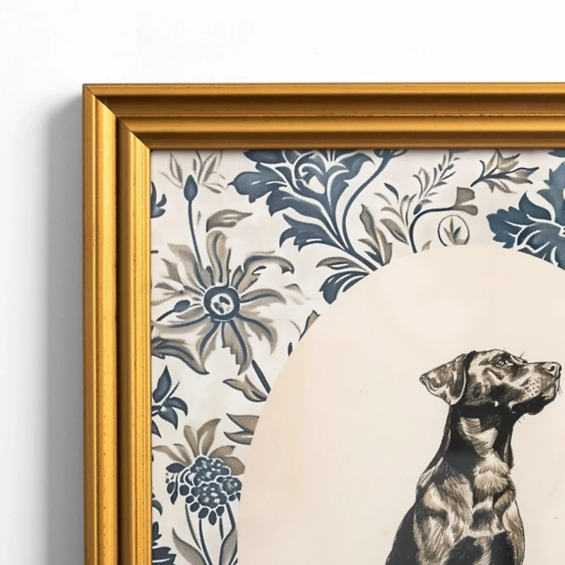 Sketched Lab Portrait Framed Art Print