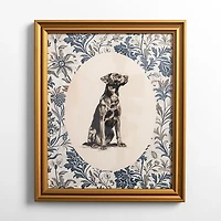 Sketched Lab Portrait Framed Art Print