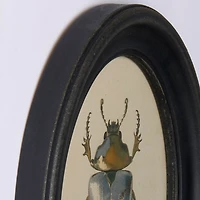 Oval Rustic Beetle Framed Art Print
