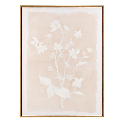 Beige Spring Blooms I Framed Canvas Art Print