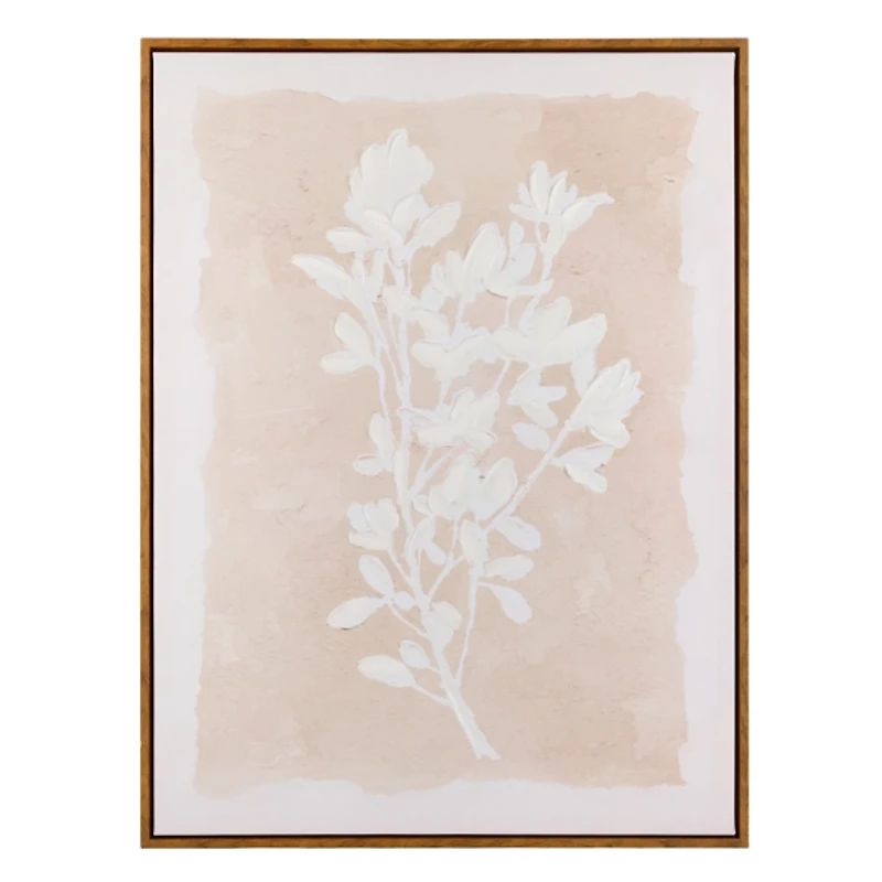 Beige Spring Blooms II Framed Canvas Art Print