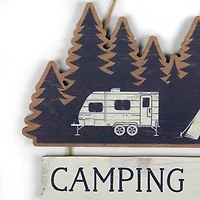 Camping Rules Wood Plank Wall Plaque