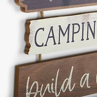 Camping Rules Wood Plank Wall Plaque