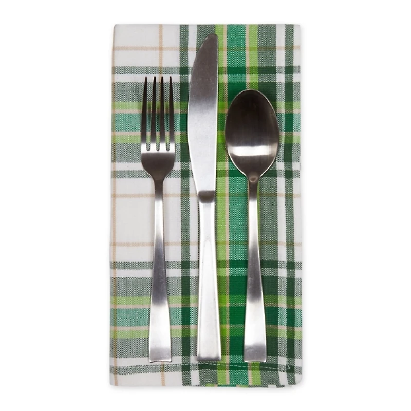 Green and Yellow Plaid Napkins, Set of 6