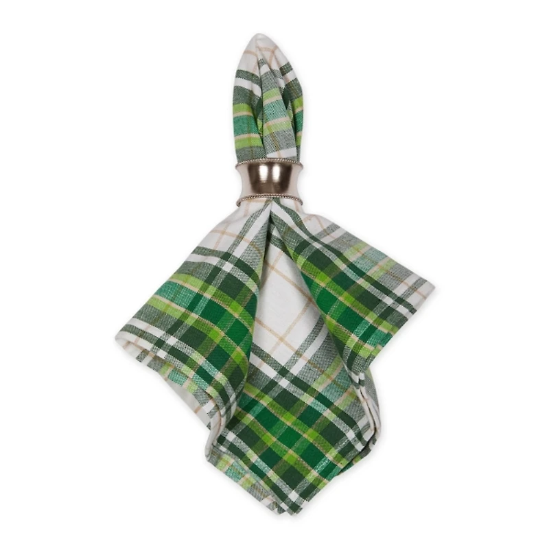 Green and Yellow Plaid Napkins, Set of 6