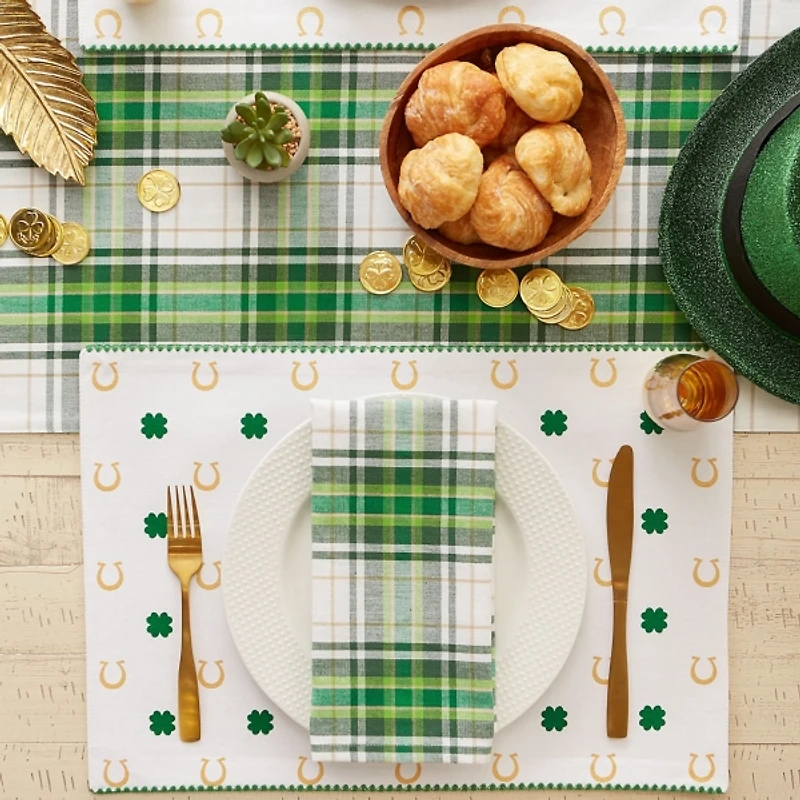 Green and Yellow Plaid Napkins, Set of 6