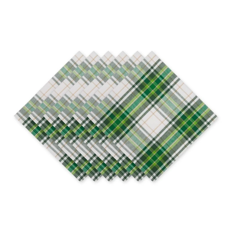 Green and Yellow Plaid Napkins, Set of 6