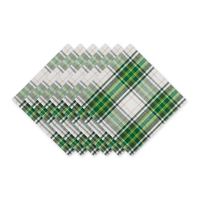Green and Yellow Plaid Napkins, Set of 6