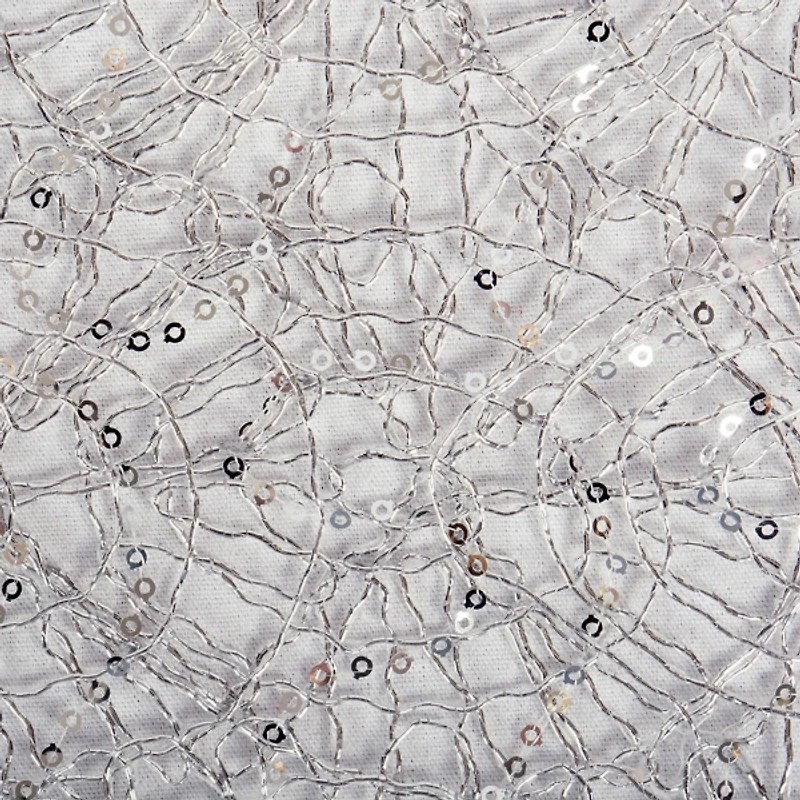 Silver Sequin Mesh Table Runner