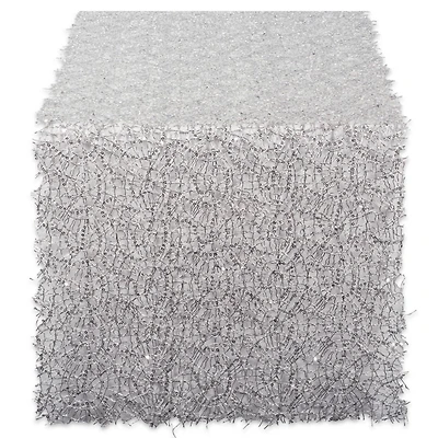 Silver Sequin Mesh Table Runner