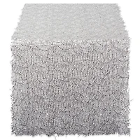 Silver Sequin Mesh Table Runner