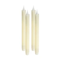 White Wax LED Taper Candles, Set of 4