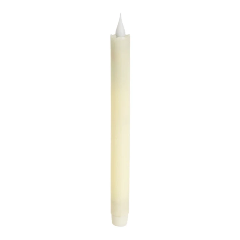 White Wax LED Taper Candles, Set of 4