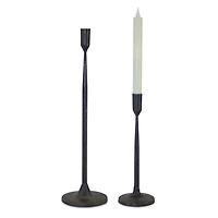 Black Minimalist Taper Candle Holders, Set of 2
