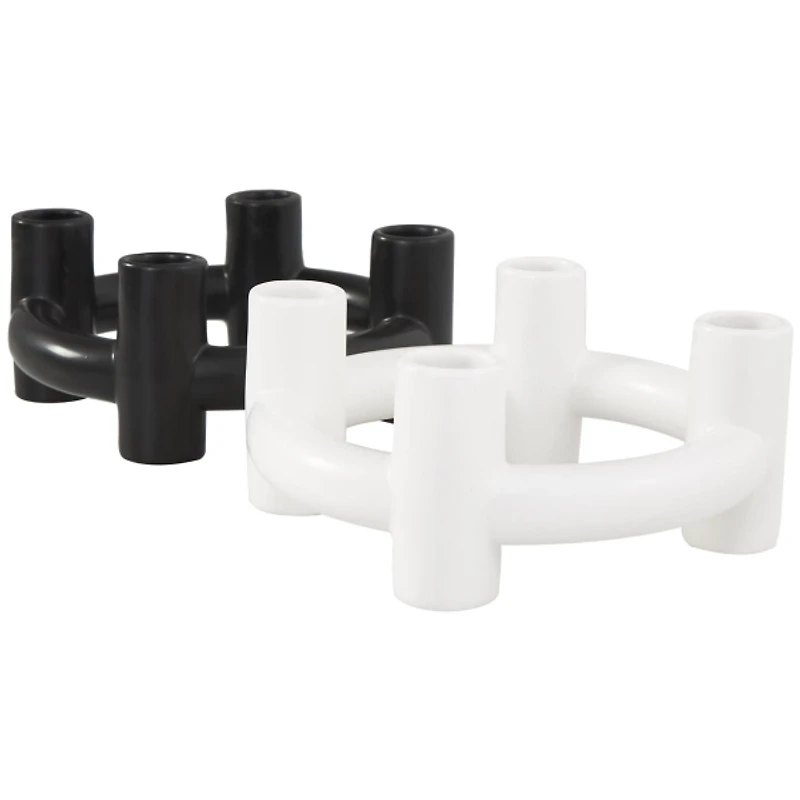 Circle Taper Candle Holders, Set of 2