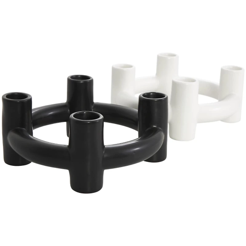 Circle Taper Candle Holders, Set of 2