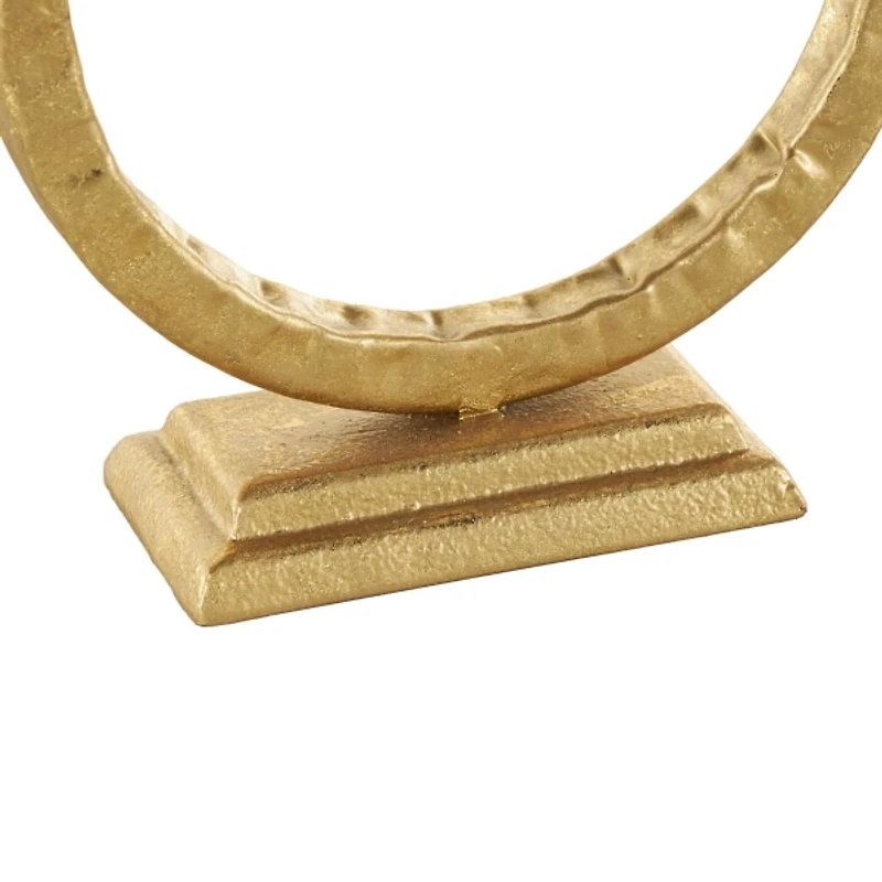 Gold Metal Round Taper Candle Holders, Set of 2