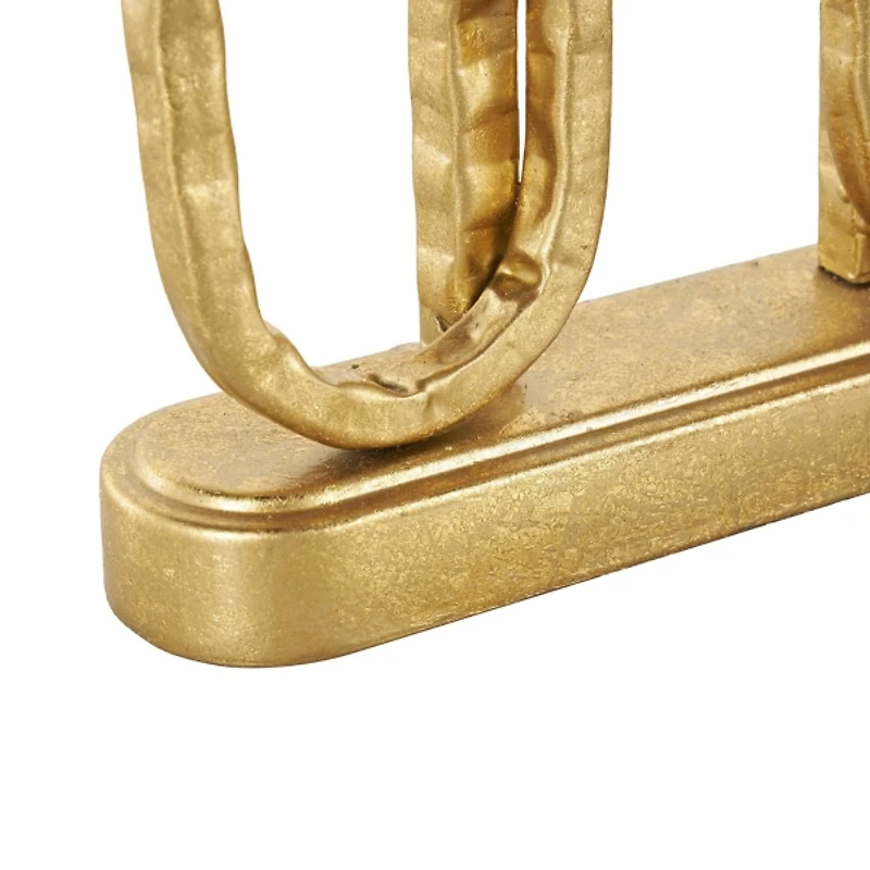 Gold Metal Ovals Taper Candle Holder