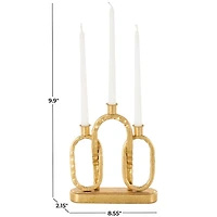 Gold Metal Ovals Taper Candle Holder
