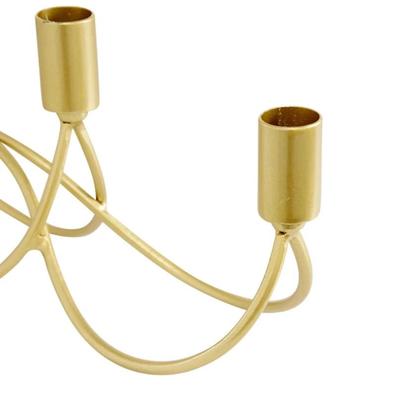 Interwoven Gold Metal Taper Candle Holder