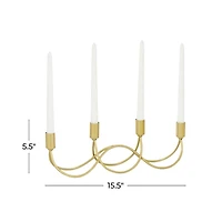 Interwoven Gold Metal Taper Candle Holder