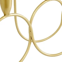 Gold Metal Connected Circles Taper Candle Holder