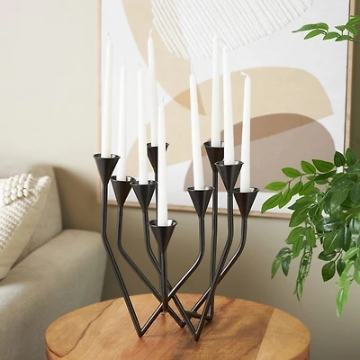 Black Iron Angles Taper Candle Holder