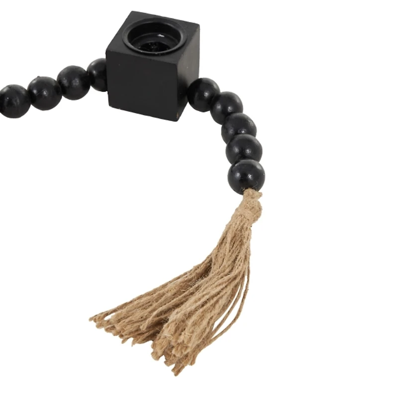 Beaded Garland Taper Candle Holder