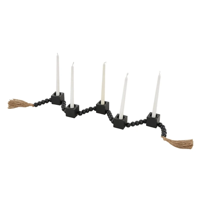 Beaded Garland Taper Candle Holder