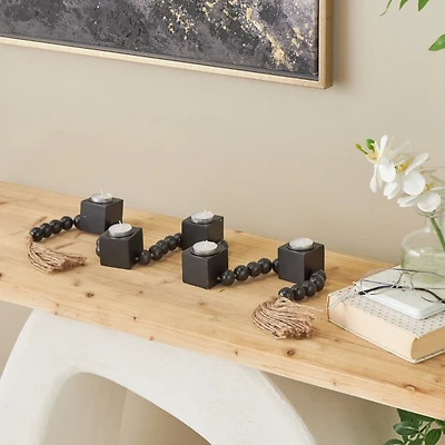 Beaded Garland Taper Candle Holder