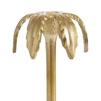Gold Palm Trees Taper Candle Holders, Set of 3