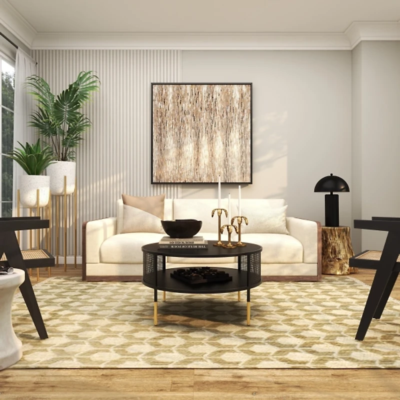 Gold Palm Trees Taper Candle Holders, Set of 3