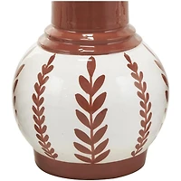Terracotta Leaves Ceramic Vases, Set of 3