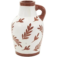 Terracotta Leaves Ceramic Vases, Set of 3