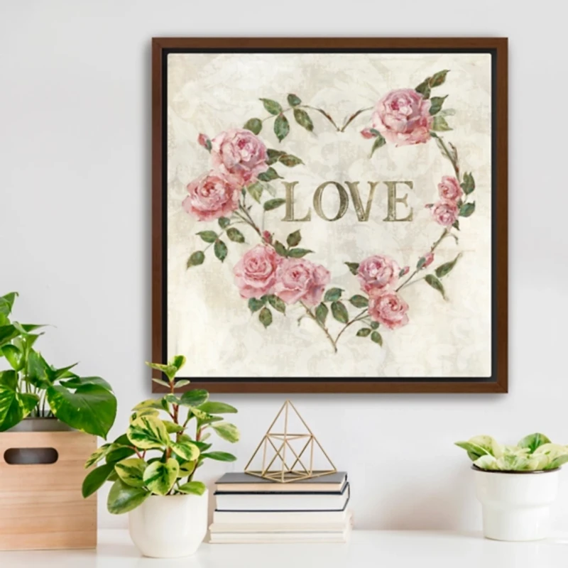 Love Heart Framed Canvas Art Print