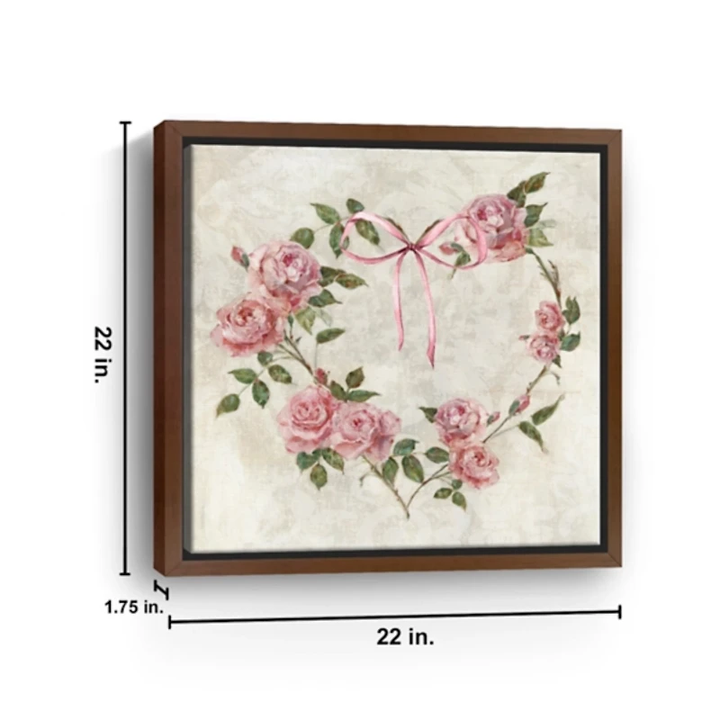 Sweet Romance Wreath Framed Canvas Art Print