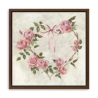 Sweet Romance Wreath Framed Canvas Art Print
