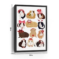 Valentine Guinea Pigs Framed Canvas Art Print