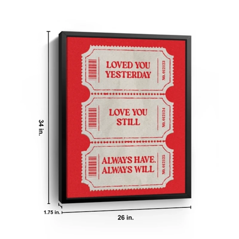 Love You Always I Framed Canvas Art Print