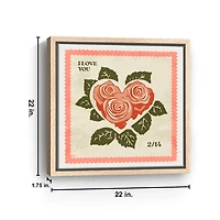 Love Stamp Framed Canvas Art Print