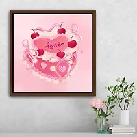 Valentine's Cake Framed Canvas Art Print