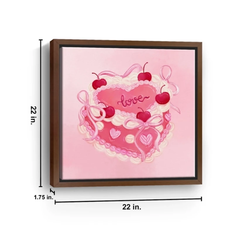 Valentine's Cake Framed Canvas Art Print