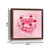 Valentine's Cake Framed Canvas Art Print