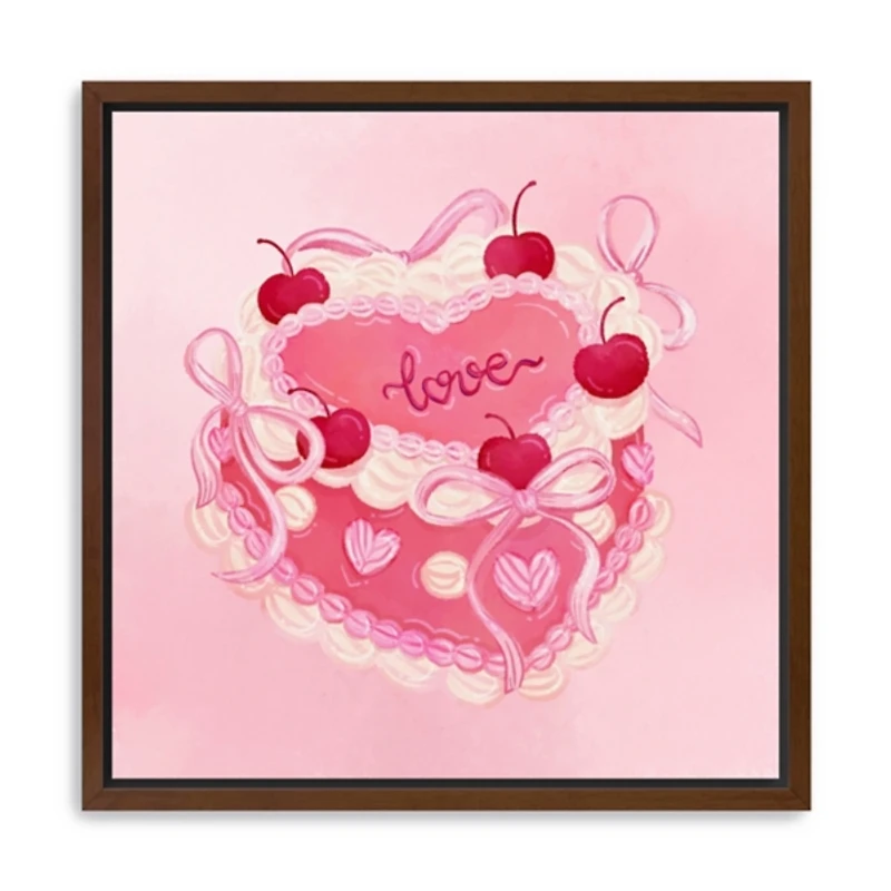 Valentine's Cake Framed Canvas Art Print