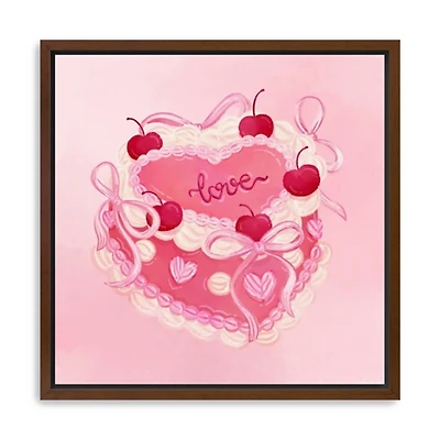 Valentine's Cake Framed Canvas Art Print